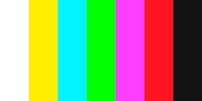 TV test icon has no signal, vertical multi colored stripes on a white background Vector illustration. stock illustration
