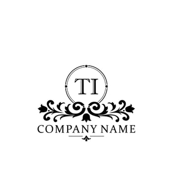 letter TI floral logo design. logo for women beauty salon massage cosmetic or spa brand vector