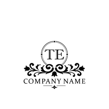 letter TE floral logo design. logo for women beauty salon massage cosmetic or spa brand vector