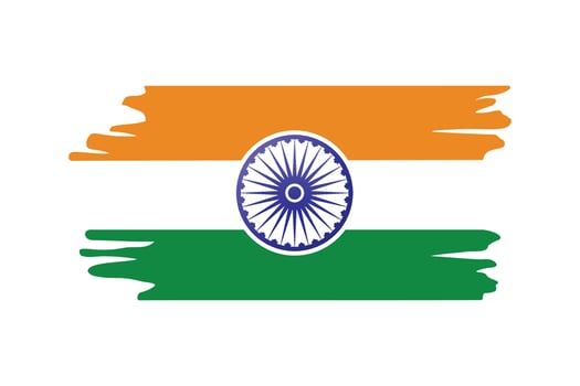 indian tricolor flag in brush strokes vector