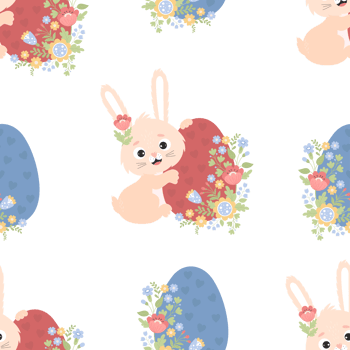 seamless pattern Easter  bunny and egg png