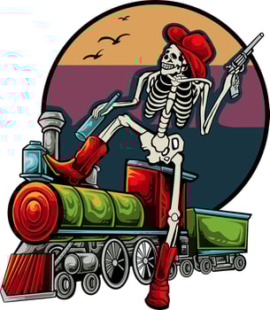 train ride skull design vector