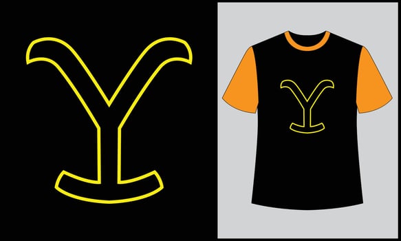 typography yellostone illustration y vector t shirt design 13