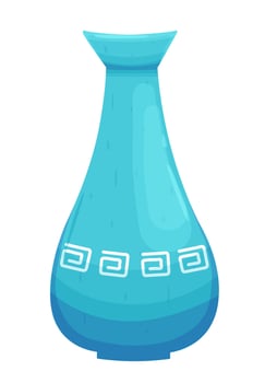 Ceramic vase cartoon vector