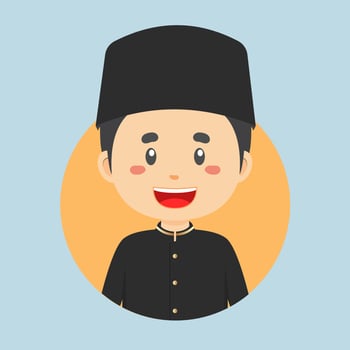 Avatar of a Indonesia Character vector