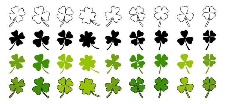 Collection of design elements for Clover Leaf vector