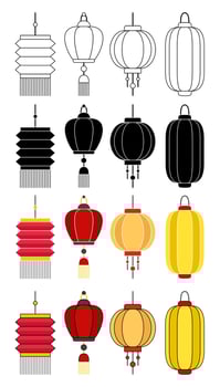 Chinese Lantern in flat style isolated vector