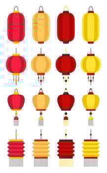 Chinese Lantern in flat style isolated vector