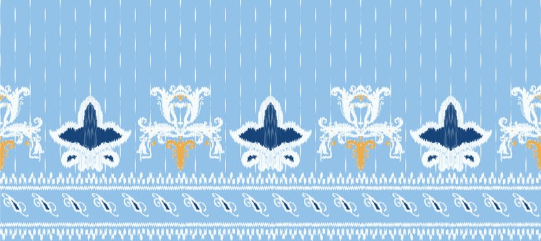 African Ikat Damask embroidery background. geometric ethnic oriental pattern traditional. Ikat Aztec style abstract vector illustration. design for print texture,fabric,saree,sari,carpet.
