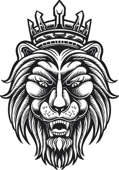 lion king logo line art vector