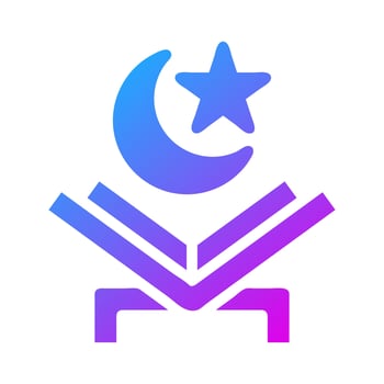 quran icon solid gradient purple style ramadan illustration vector element and symbol perfect.