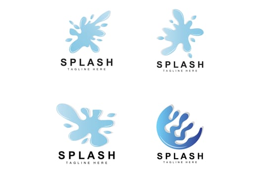 Splash Logo, Water Wave Icon, Bubble Vector, Water Logo Art, Template Illustration vector