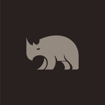 rhino simple logo vector