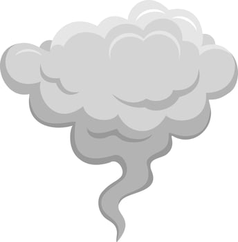 stylized white cloud. Cartoon smoke or fog. Smoke bubble comic, illustration of smoke after power explosion vector