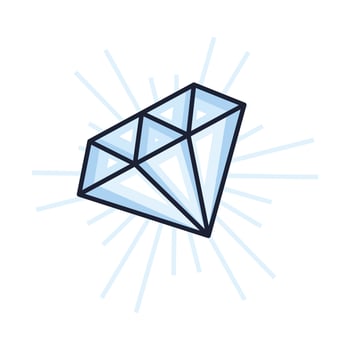 cute cartoon diamond vector
