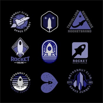 rocket simple logo collection vector