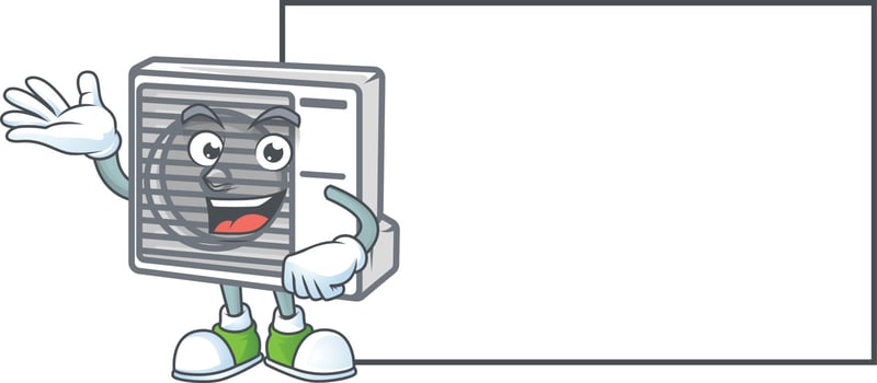 Split air conditioner mascot icon design vector