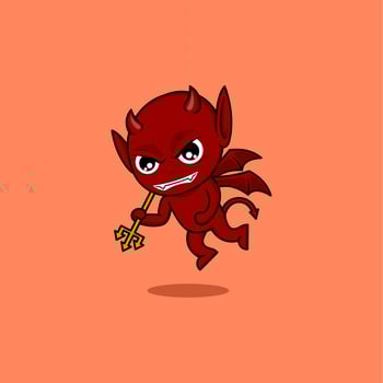 cute cartoon devil vector