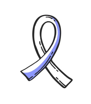 Ribbon Oncology Medical Pharmaceutical hospital symbol Vector illustration of medical equipment, hand-drawn