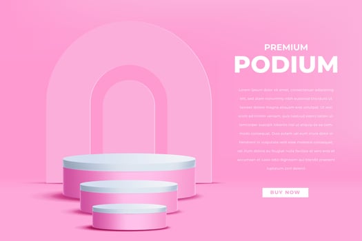 3d realistic render scene with product podium display Vector illustration