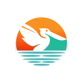Pelican Bird Logo Abstract Design Vector Template