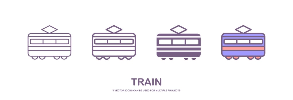 Train icon vector, Modern Transportation sign Isolated on white background. Trendy Flat style for graphic design, logo, Web site, social media, UI, mobile app. vector