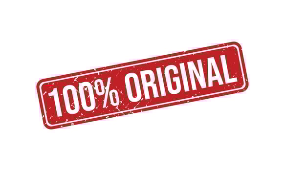 100 Percent Original Rubber Stamp vector