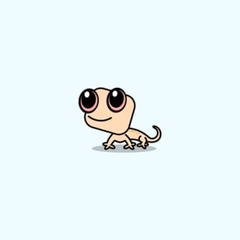 cute cartoon lizard vector
