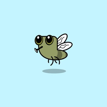 cute cartoon fly vector