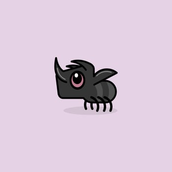 cute cartoon horn beetle vector