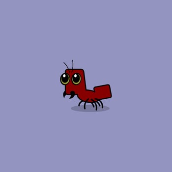 cute cartoon ant vector