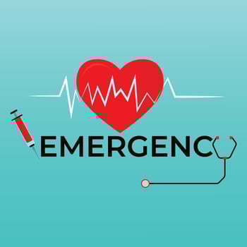 Emergency sign in hospital vector illustration