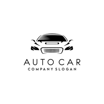 Auto car logo design with concept sports vehicle icon silhouette on white background, vector illustration. Suitable for your design need, logo, illustration, animation, etc.