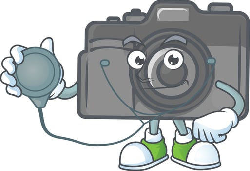 Digital camera mascot icon design vector