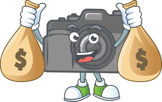 Digital camera mascot icon design vector