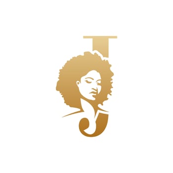 Initial afro face logo vector design templates isolated on white background