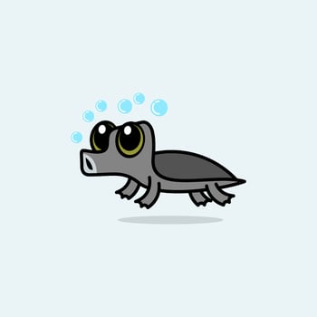 cute cartoon turtle vector
