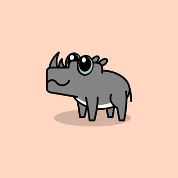cute cartoon rhino vector