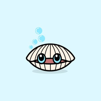 cute cartoon seashell vector