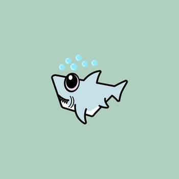 cute cartoon shark vector