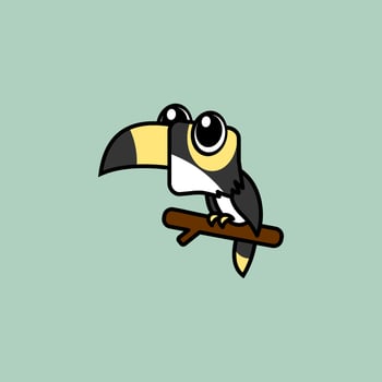 cute cartoon toucans vector
