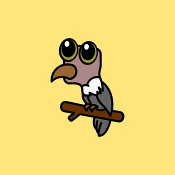 cute cartoon vulture vector