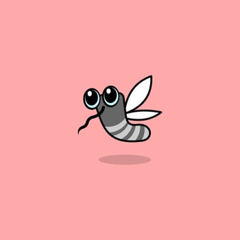 cute cartoon mosquito vector