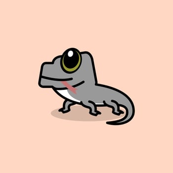 cute cartoon komodo dragon vector