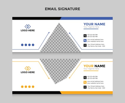 Email signature template or email footer and personal social media cover design vector