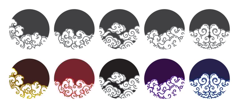 Chinese cloud line logo design vector