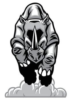 charging rhino sport logo style vector