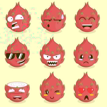 cute cartoon dragon fruit vector