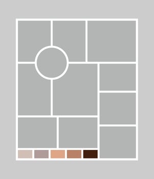 Vertical Photo collage grid moodboard vector illustration mosaic picture album template