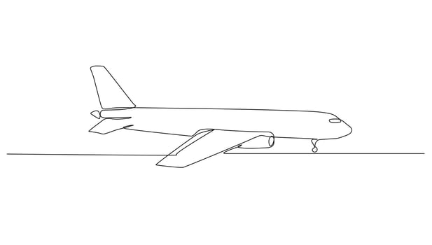 Continuous Line Art Air Transport vector